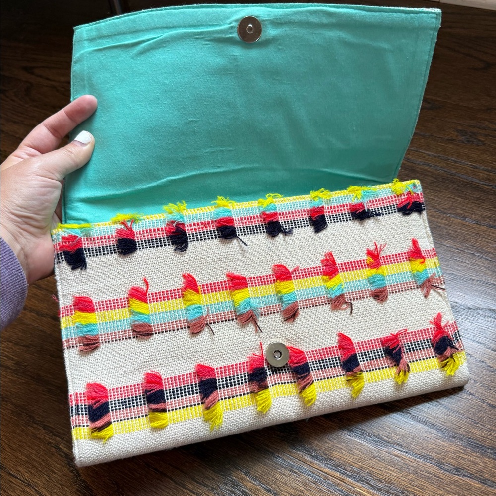 Colorful Geometric Clutch with Chain - Picture 7 of 7